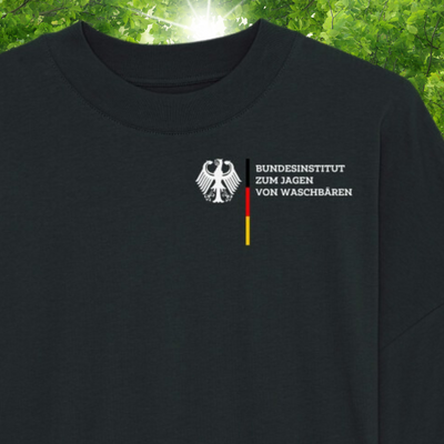 Premium Organic Oversize T-Shirt "Bundesinstitut/Waschbären