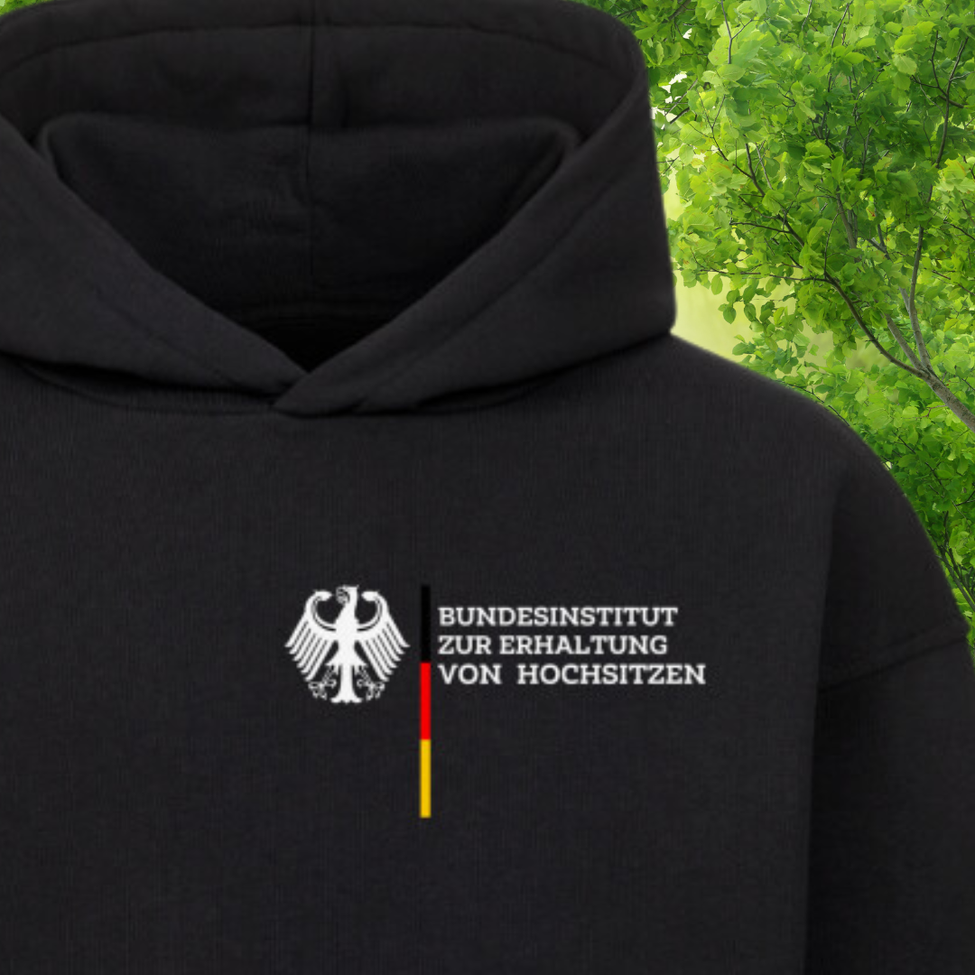Premium Oversized Hoodie "Bundesinstitut/Hochsitzen"